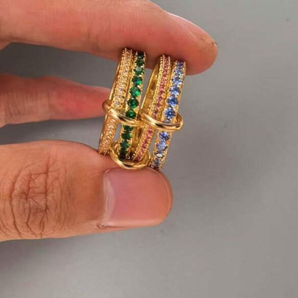 Gold Linked ring N1331 - Picture 3 of 5